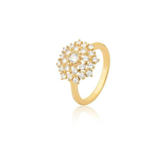 Gold plated zirconia flower ring size 7.5