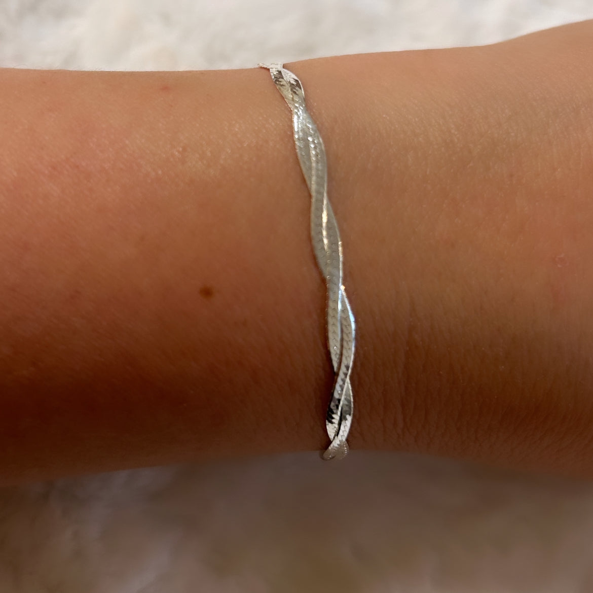 Braided Bracelet in plain silver