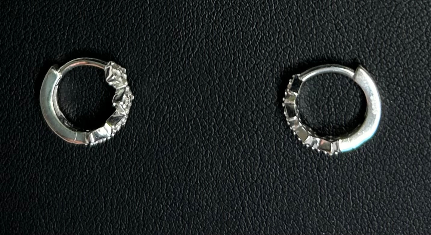 Silver hoop earring