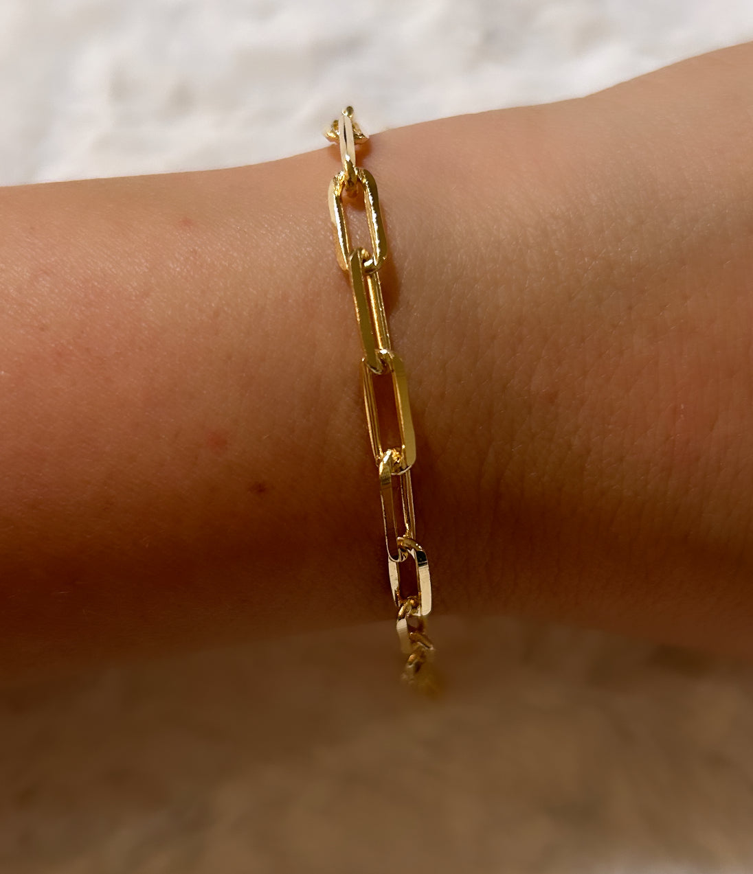 Bracelet with rectangular gold-plated links!