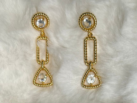 Earring with gold-plated crystal.