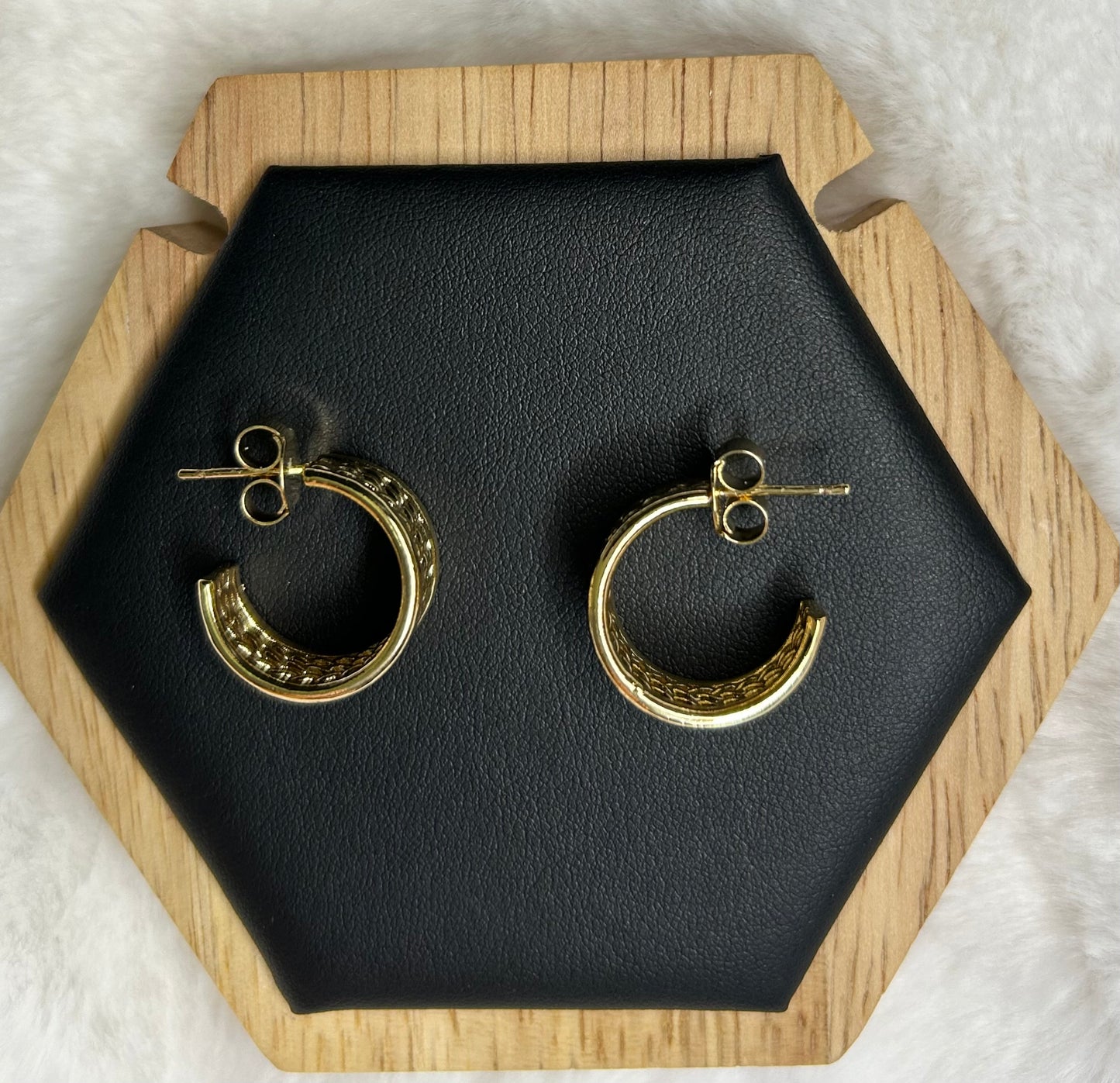 Gold plated half hoop earring