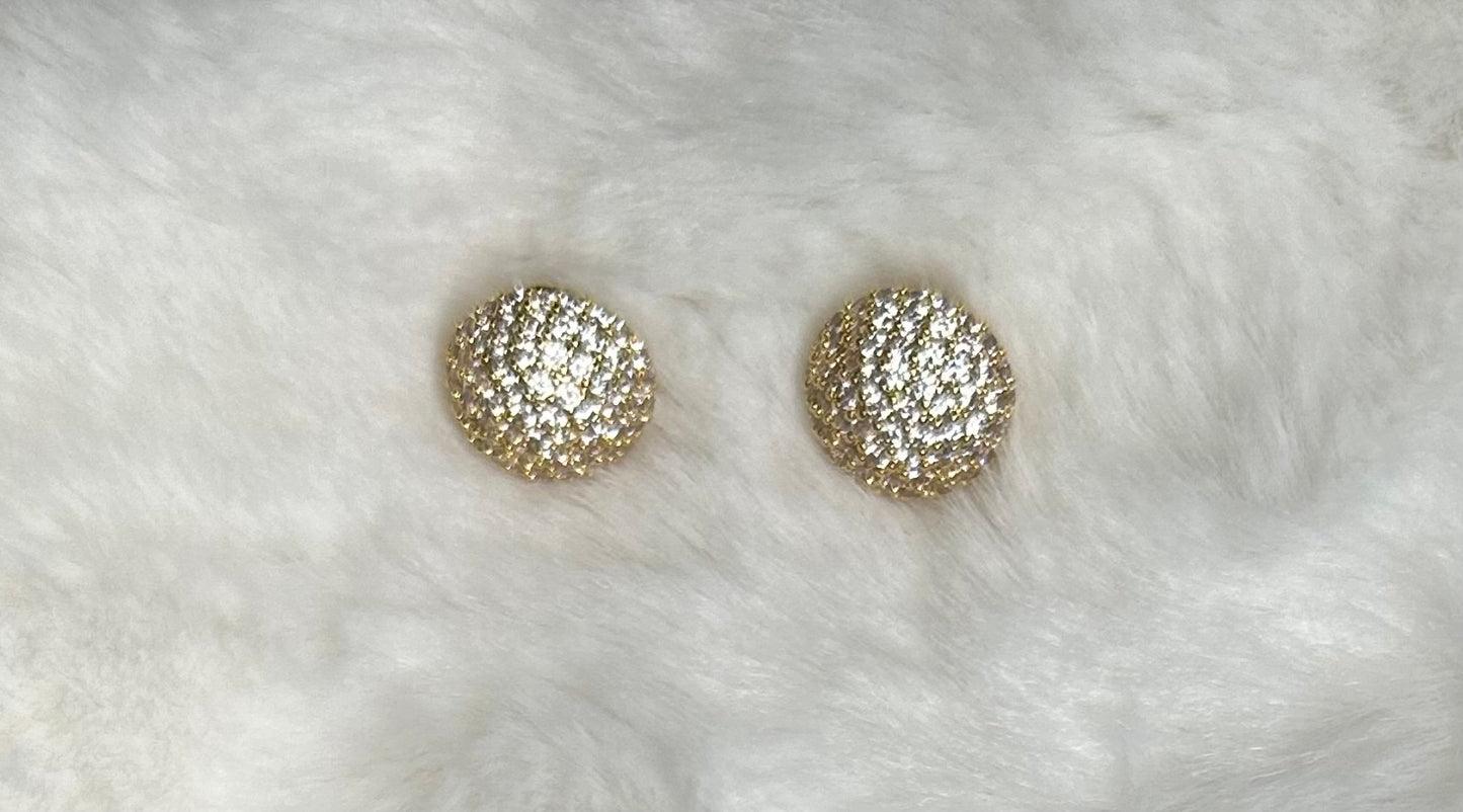 Gold plated zirconia studded earring