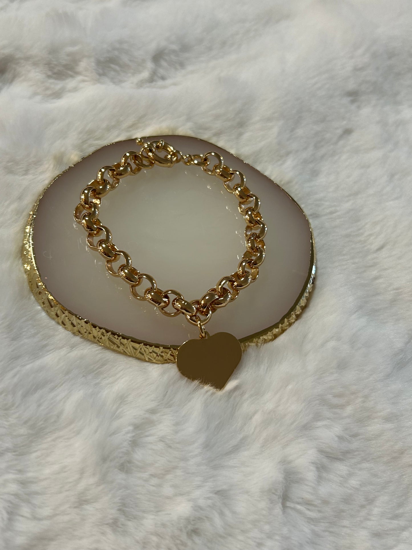 Gold-plated heart bracelet