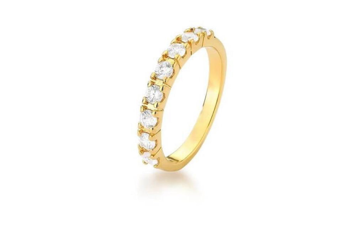 Ring with gold plated zirconia size 8