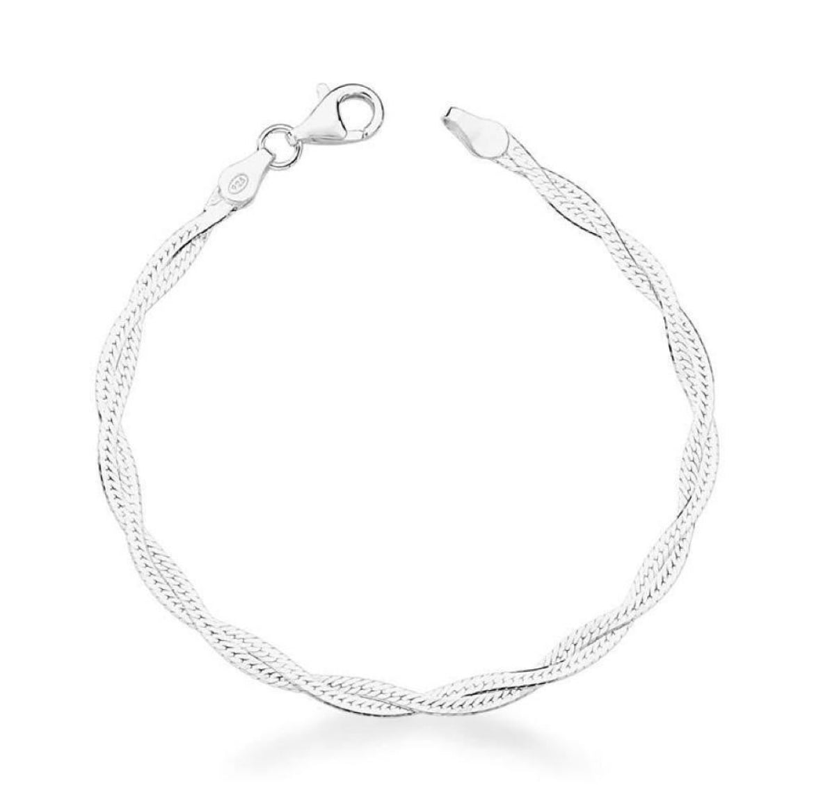 Braided Bracelet in plain silver