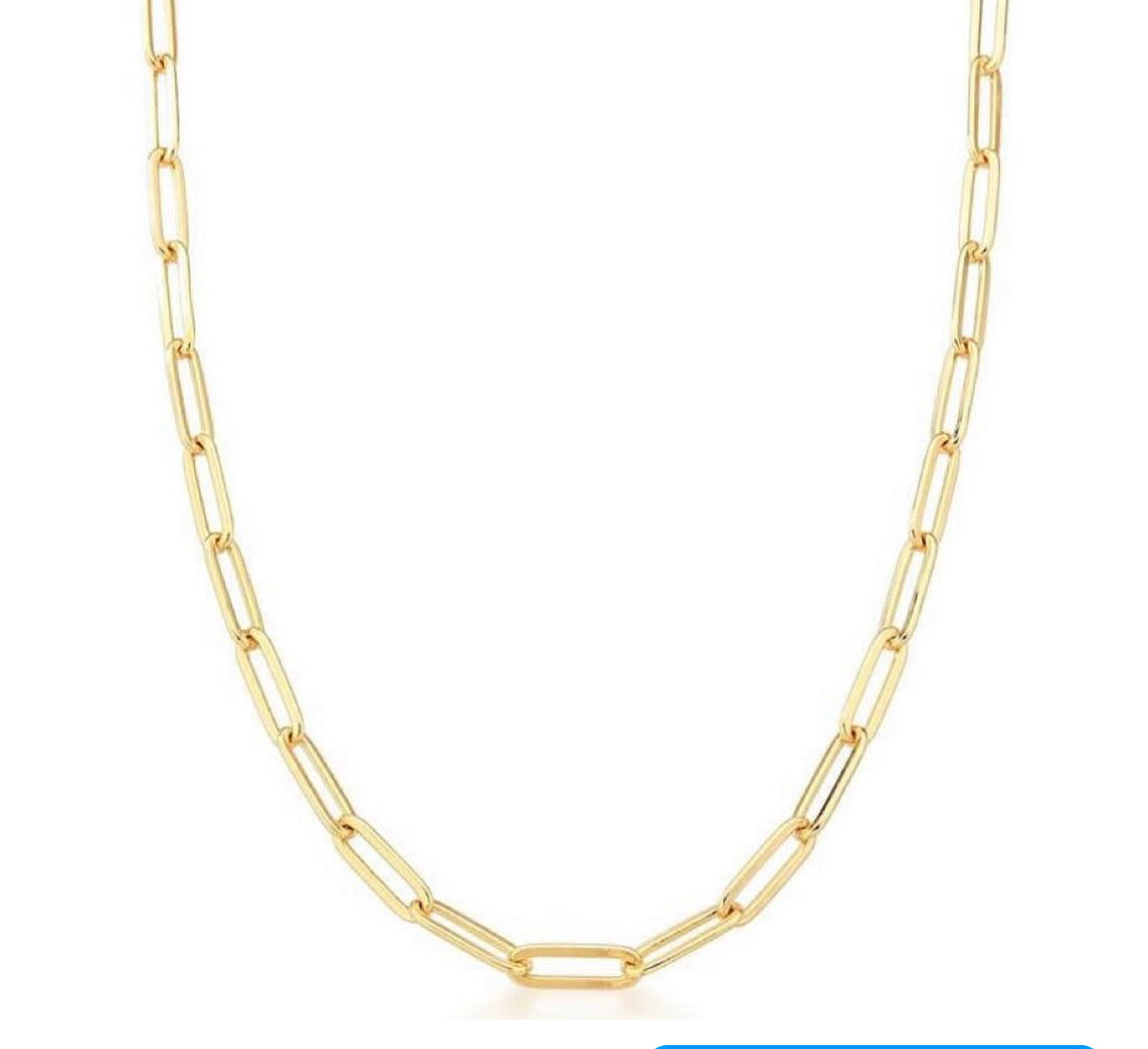 Chain with rectangular gold-plated links!