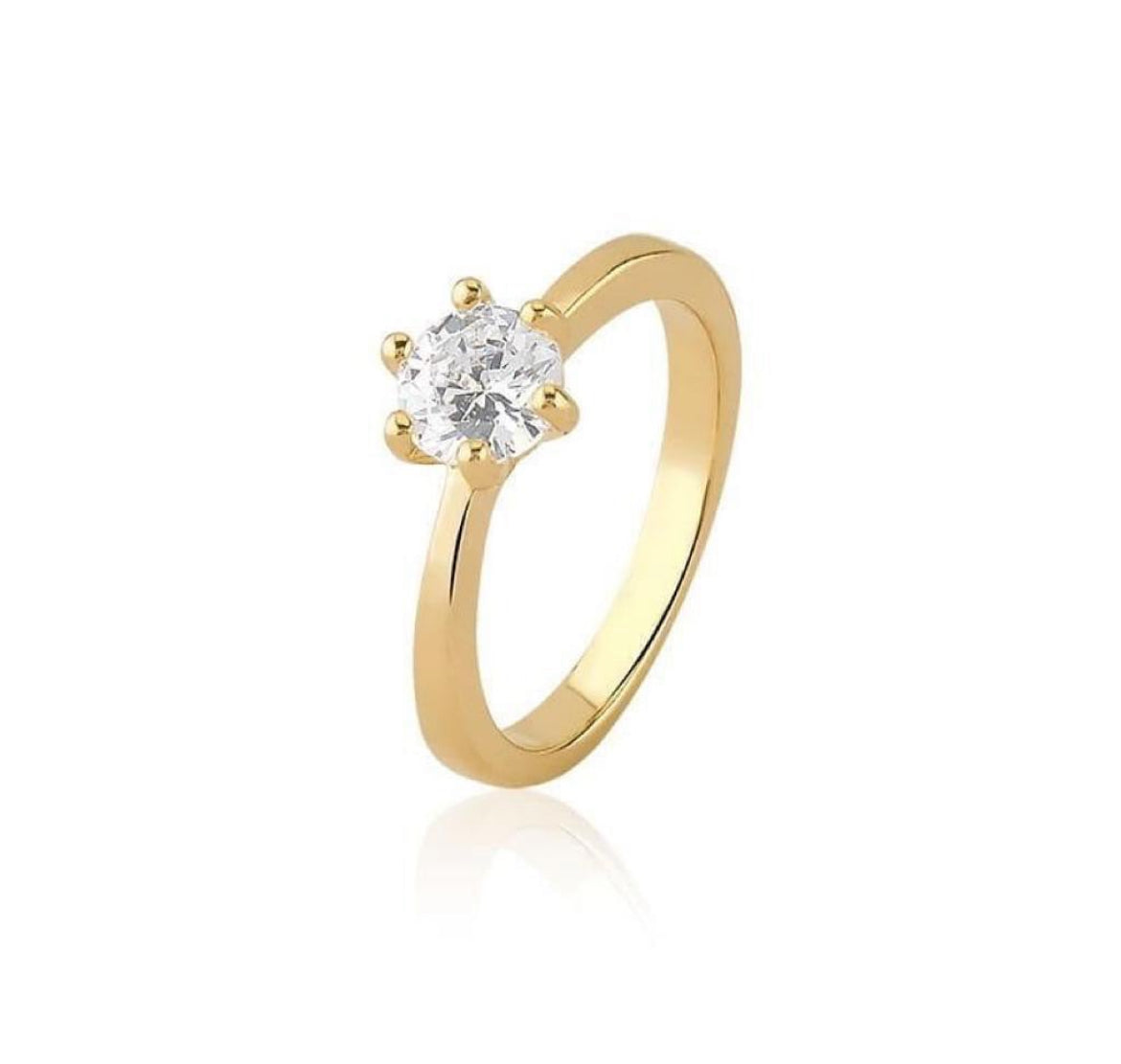 Solitary ring with gold plated size 7.5