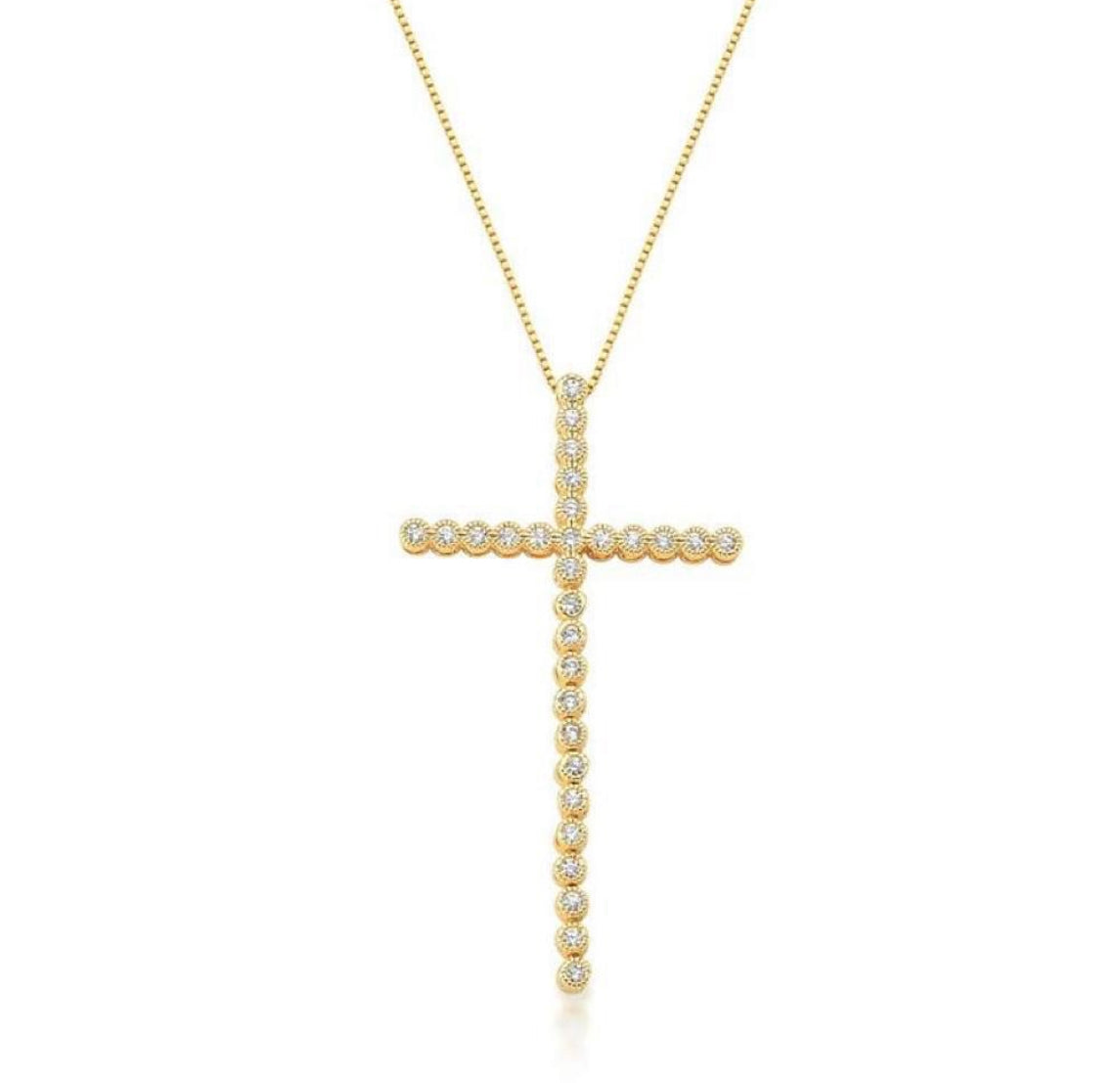 Chain with cross pendant in gold-plated zirconia!