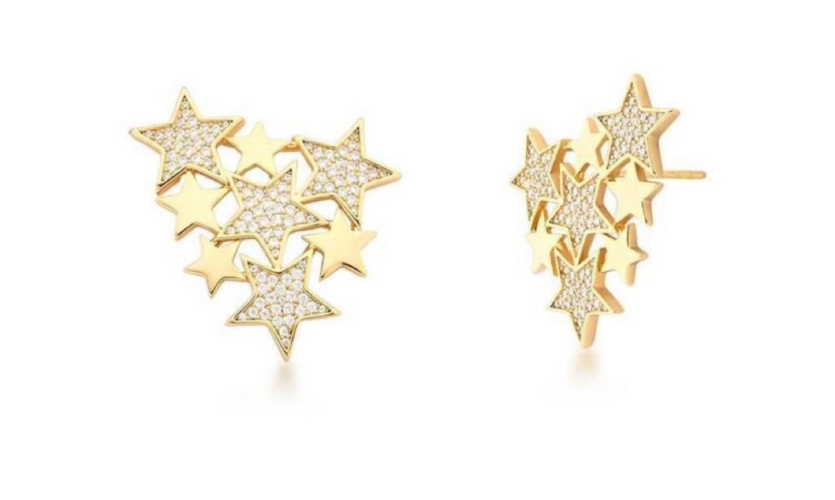 Gold plated star earring