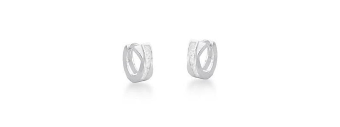 Silver zirconia hoop earring!